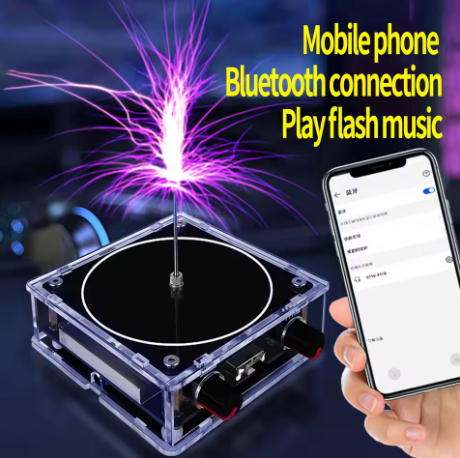 Musica Tesla Coil Bluetooth/AUX Carillon dual mode Fulmine artificiale Ingresso audio toccabile Esperimenti scientifici Bluetooth