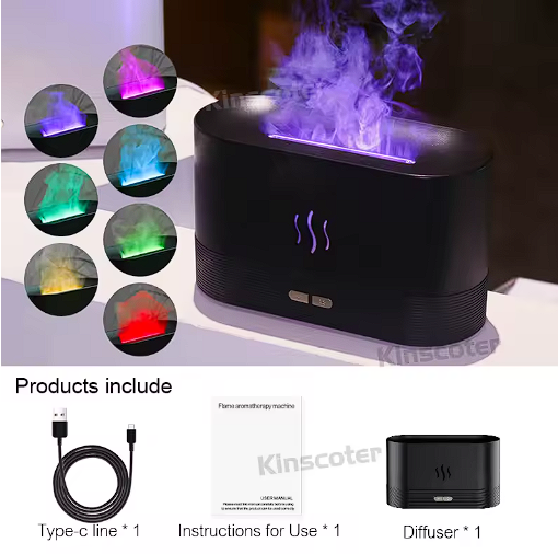 GLOW diffusore di aromi umidificatore Cool Mist Maker Fogger Led olio essenziale fiamma lampada DifusorE